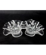 Free Form Art Glass Double Bowl for Candy, Nuts, Condiments, Relish, Cle... - $234.14 MXN