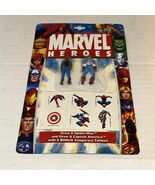 Marvel Heroes Spiderman &amp; Captain America Growing Figures With Tattoos J6 - $18.97