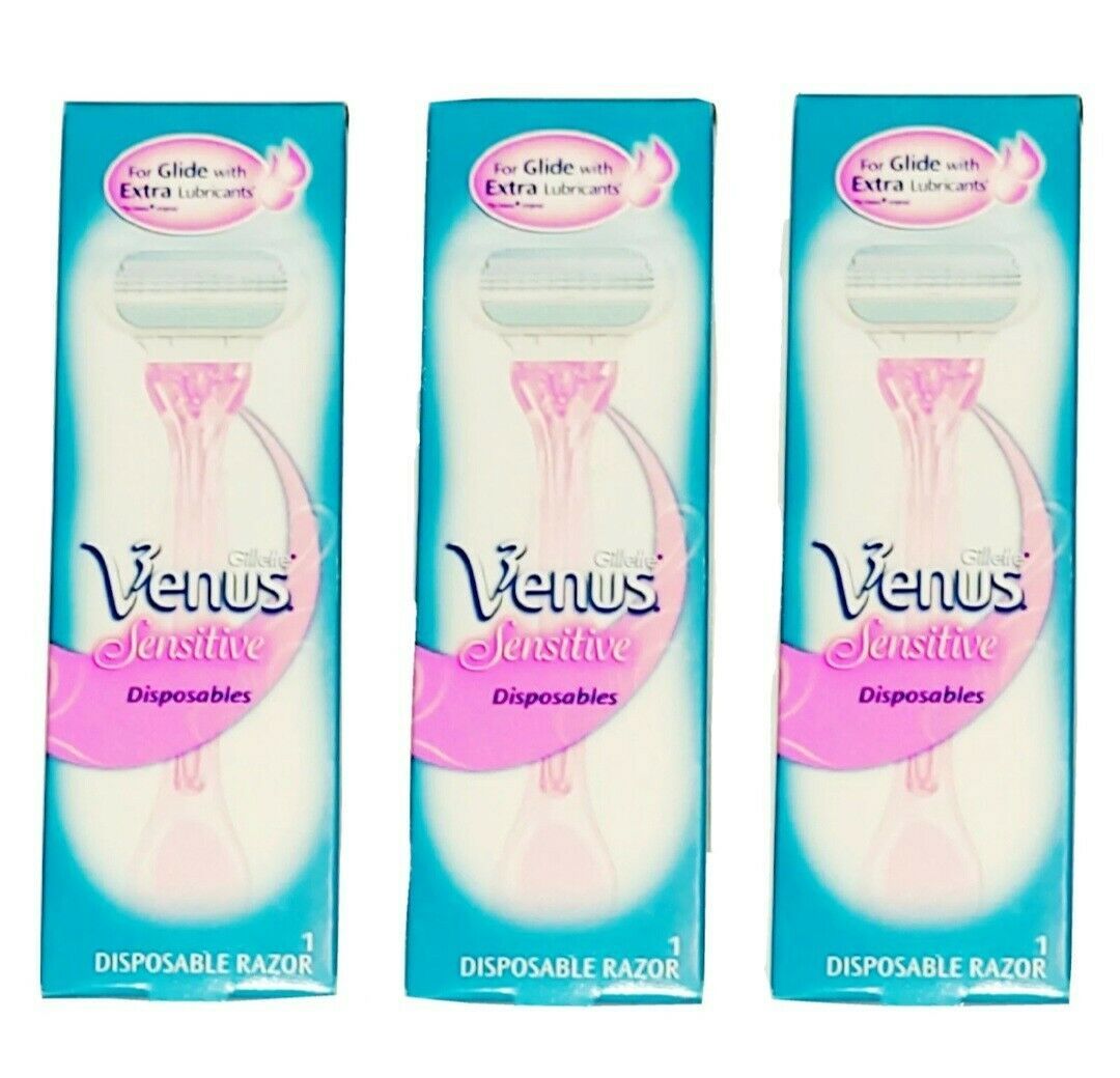 Primary image for 3 Gillette Venus Sensitive Disposable Razors  Sensitive Skin, Individually Boxed