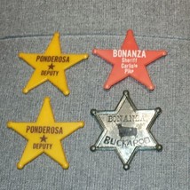 Vintage Ponderosa &amp; Bonanza sherif and deputy badges, no broken clips lo... - £15.41 GBP