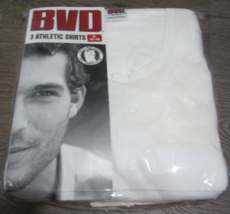 NOS 1999 BVD Men&#39;s Athletic Undershirt Tank  White  3 pack Sz XL 46-48 - $49.49