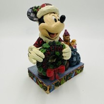 Jim Shore Disney Merry Christmas To You Mickey Sculpture Traditions Santa Hat - £46.69 GBP