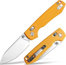 Vosteed Raccoon Knife 3.25&quot; 14C28N Satin Blade Yellow G10 Handle Folder ... - £80.70 GBP