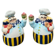 ‍ Big Lead Italy Chef Salt &amp; Pepper Shakers – Hand Painted Retro Kitchen - $21.84