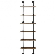 6-Tier Industrial Wall Mounted Pipe Shelves - £138.69 GBP