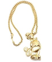 Authentic! Chopard 18k Yellow Gold Large Happy Clown Flower Pendant Necklace - £8,719.04 GBP