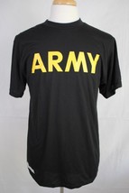 US Army Issue Black &amp; Gold PT Physical Fitness Short Sleeve Shirt size Medium - £13.44 GBP