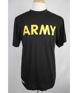 US Army Issue Black &amp; Gold PT Physical Fitness Short Sleeve Shirt size M... - £13.29 GBP
