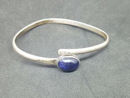 Vintage Susan Roggio Solide Sterling Argent 925 Bracelet Bleu Pierre - $51.96