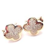 Authentic! Van Cleef & Arpels 18k Yellow Gold Diamond Pure Alhambra Earrings - $12,500.00