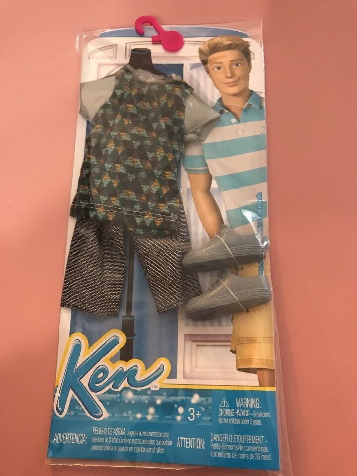 NEW KEN GEO FASHION PACK DBH39 SHORTS, SHIRT & SHOES - MATTEL BARBIE