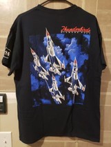 Vtg Thunderbirds T-Shirt Mens L Black Fighter Jet Diamond Roll 90s USA Excellent - £47.91 GBP