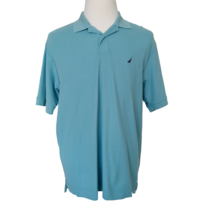 Nautica Short Sleeve Polo Shirt Vintage Y2K Men&#39;s L Blue Excellent Condi... - £19.45 GBP