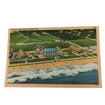 Virginia Beach Virginia Seaside Park Aerial View Vintage Linen Postcard  - £3.89 GBP