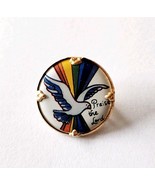 Vintage Praise The Lord Pin Hong Kong Rainbow Dove NOS 1&quot; Religious F7F6 - $183.89 MXN