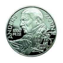 Sweden Coin 20 Euro 1998 Silver Painter Anders Zorn 36mm Commemorative 03763 - £86.32 GBP