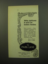 1950 The Park Lane Hotel Ad - Adding significance to social and business  - £14.78 GBP