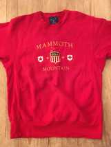 Vintage Mammoth Mountain Red Reverse Weave Sweatshirt Size Large Ski Resort - £35.58 GBP