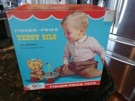 VINTAGE FISHER PRICE 1960S TEDDY ZILO #741 PULL TOY - BOX ONLY - $44.96