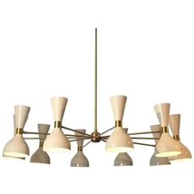 10 Arms 20 Lights Chandelier Modern Brass Sputnik Chandelier Mid Century Fixture - $748.82