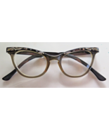 Vintage LIBERTY Cat Eye Glasses Rhinestones Plastic w/Metal Arms 5 1/2 - £29.89 GBP