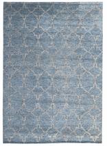 EORC Buy Hand-Knotted Wool Blue/Silver Contemporary Tiled Agra Rug Online - £1,143.67 GBP+