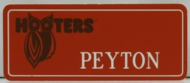 Peyton ~ Hooters Restaurant Girl Waitress Pin Name Tag / Pin - Orange - £12.17 GBP