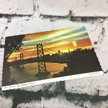 Vintage Postcard San Francisco Bay Bidge At Sunset  - £4.66 GBP