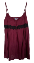 Urban Outfitters Womens Dress Spaghetti Strap Lace &amp; Button Detail Sz M Burgundy - £19.89 GBP