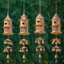 4 Assorted Hanging Birdhouse Feeder Chimes in Antique Copper The Homestead Colle - $99.95+