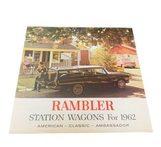 Nash Rambler Advertisement Fold Out Ad Sign Pamphlet Car Station Wagon 1962 vtg - £31.16 GBP