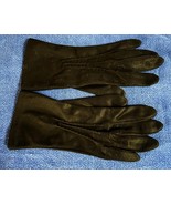 Vintage Black Cotton Blend Ladies Gloves Top Stitching Over the Wrist Si... - €7,78 EUR