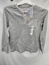 Cat &amp; Jack Boy&#39;s Large 12/14 Soft Henely Long Sleeve Heather Gray  - $10.99