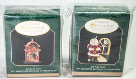 2 Hallmark Miniature Keepsake Ornaments 1997 Jolly Old Santa Ready for Santa New - £9.56 GBP