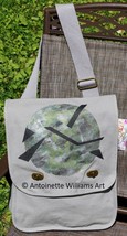 One of A Kind Hand Printed Pigment Dyed Cotton Canvas Field Bag Messenger Bag Cr - £24.37 GBP