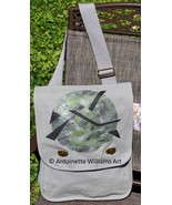 One of A Kind Hand Printed Pigment Dyed Cotton Canvas Field Bag Messenge... - £23.18 GBP