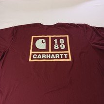 Carhartt 1889 Graphic Print Pocket T-shirt Men's Burgundy Relaxed Fit Size 4XL image 11