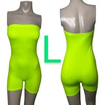 Neon Green Soft Tube Bodycon Mini Romper~Size L - £17.89 GBP