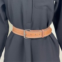 VINTAGE Genuine Leather Brown Tooled Leather Belt Size Small - $462.61 MXN