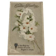 Antique 1912 Holy Easter Greetings New Wells Missouri postcard Dogwood F... - £7.09 GBP