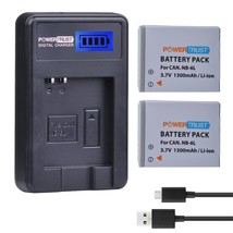 2 Pack Nb-6L Nb-6Lh Camera Battery And Lcd Usb Charger For Canon Ixus 85 95 Is S - $29.99