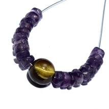 Tiger&#39;s Eye Amethyst Smooth Round Beads Briolette Natural Loose Gemstone... - £5.34 GBP