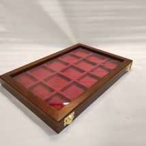 Box IN Wood Walnut for Coins Or Medals - £49.94 GBP