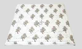 40&quot; Floral Hand Block Print Baby Quilt With 100% Cotton Filled Cotton Coverlet - £19.79 GBP