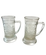 Vintage Pair of Federal Glass Clear 12 oz German Beer Stein Mugs - $368.76 MXN