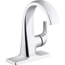 KOHLER Cursiva Single Handle Single Hole Bathroom Faucet in Polished Chrome - $119.00