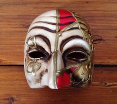 Vintage Italian Mod Dep Venetian Mardi Gras Carnival Ceramic Mask Wall H... - £98.29 GBP