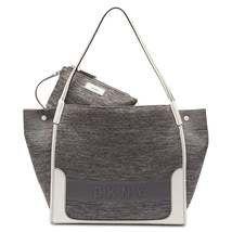 DKNY Gray Marled Ebony Knitted Large EW Top Handle Tote Handbag - £92.82 GBP