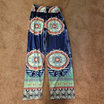 Diadem Pants Womens XL Wide Leg Tribal Prints Navy Multicolor Lounge Pants - £7.71 GBP