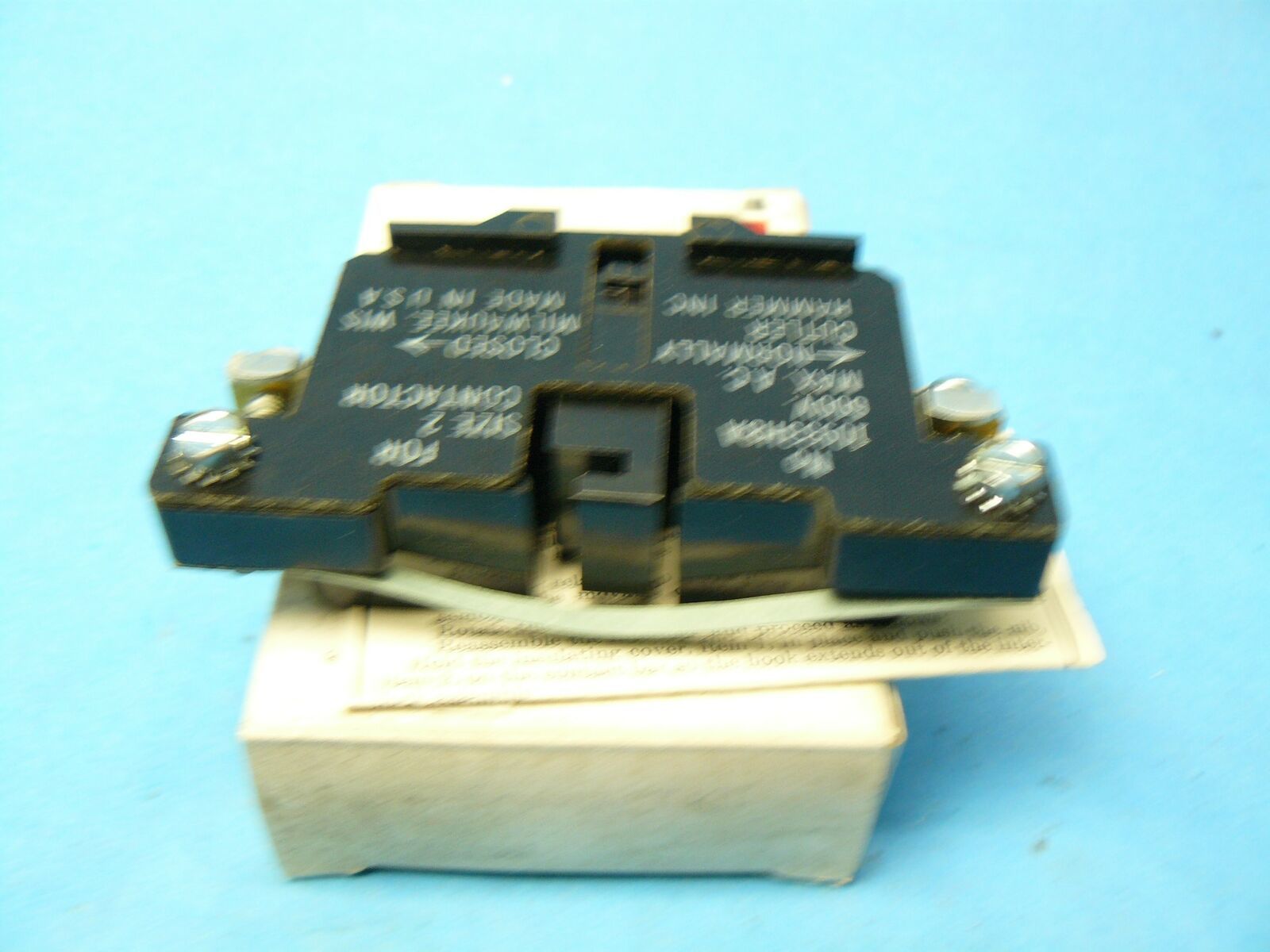 Cutler Hammer 10933H8 10933H8A Contactor Auxiliary Contact 1 NC NEMA Size 2 New Item image 3